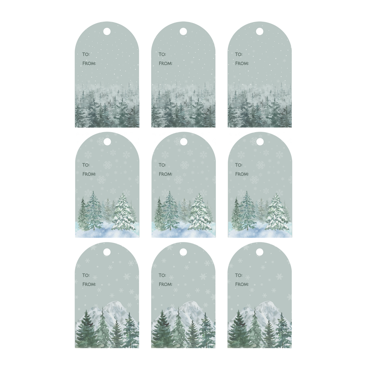 Winter Forest Gift Tags