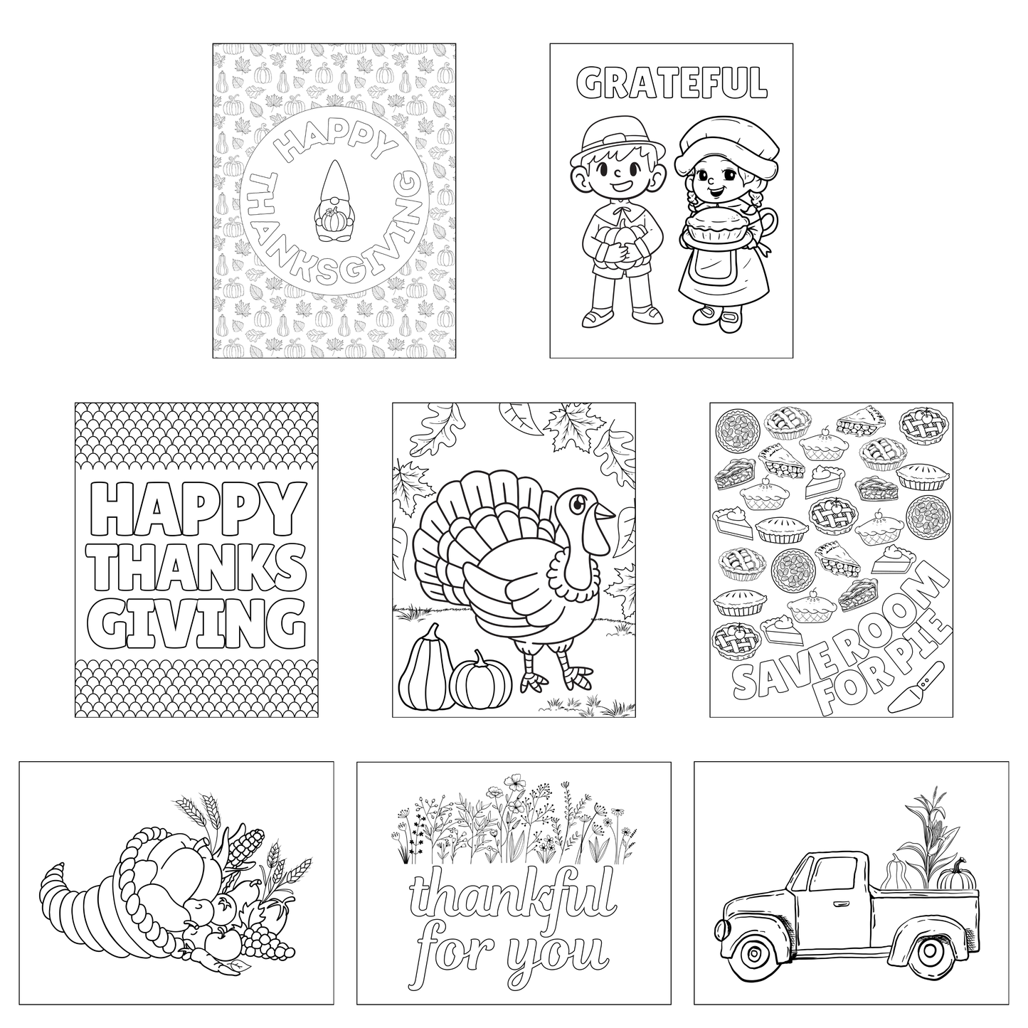 Thanksgiving Coloring Sheets